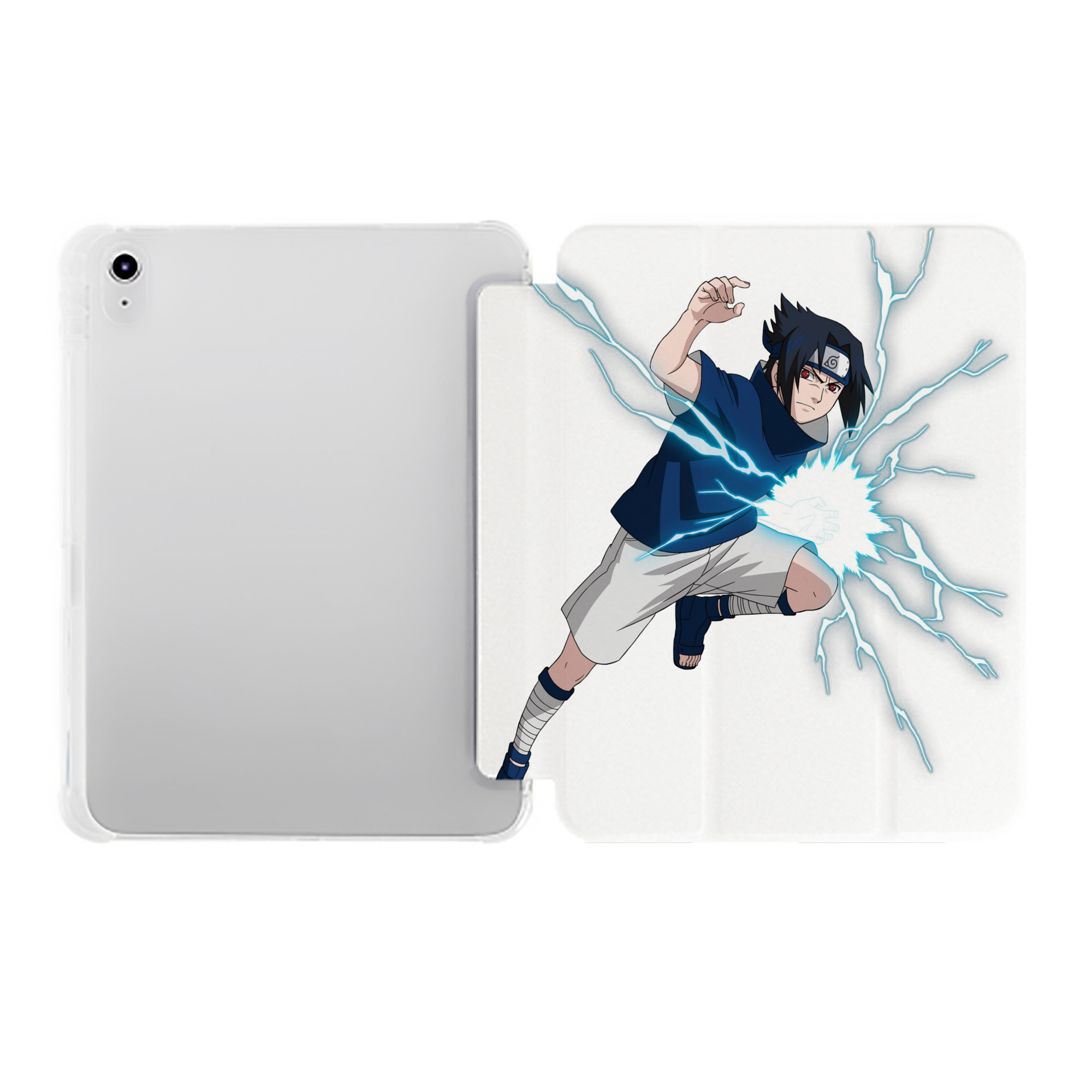 （画像用） NARUTO -ナルト- うちは サスケ Uchiha Sasuke IPad ケース ペン収納付き 三つ折りスタンド PUレザー×シリコン 対応機種9.5/10.5/10.9インチ